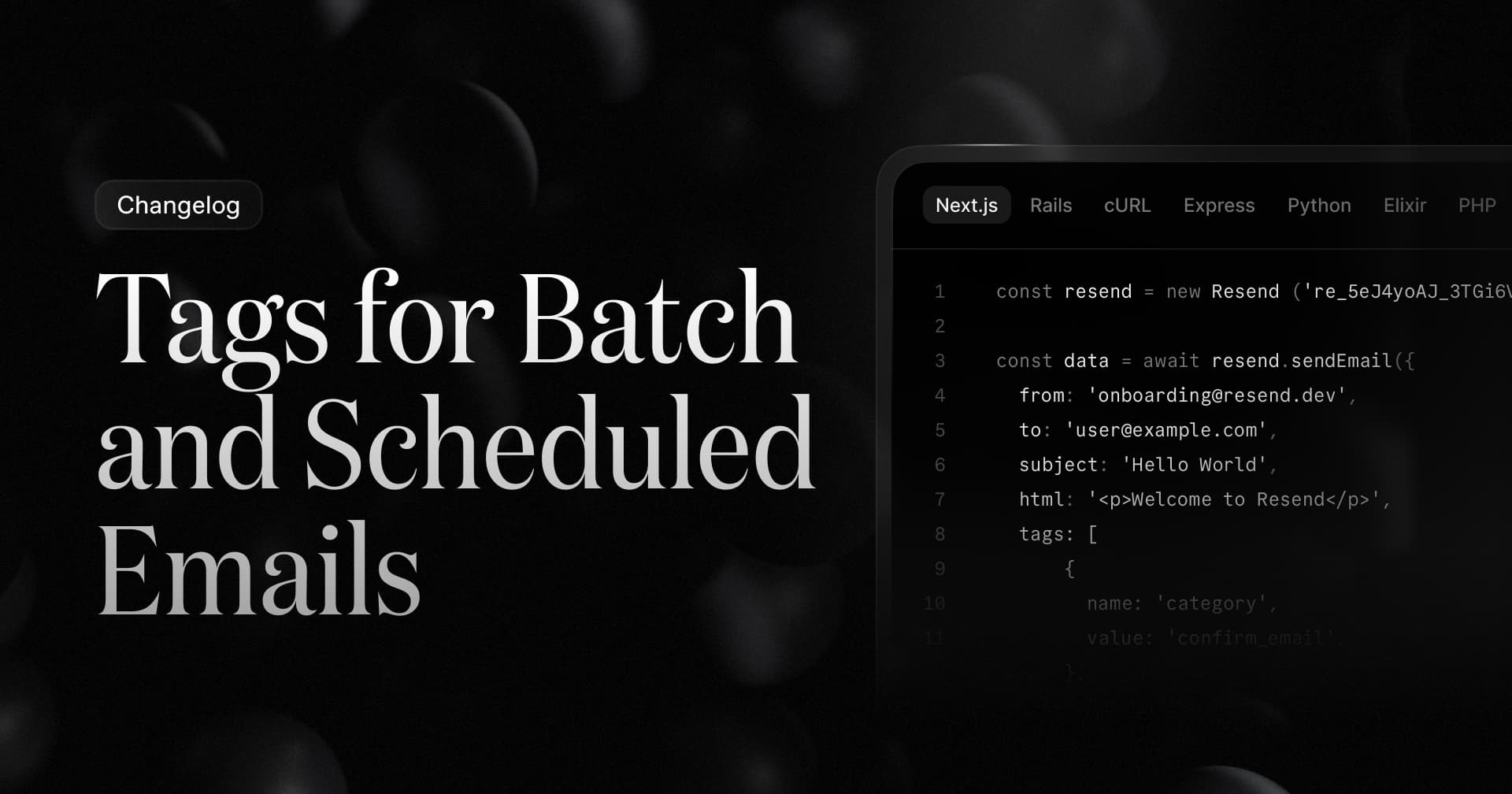 Tags for Batch and Scheduled Emails